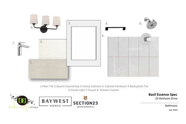 23 Heirloom Drive - Ensuite Interior Selections