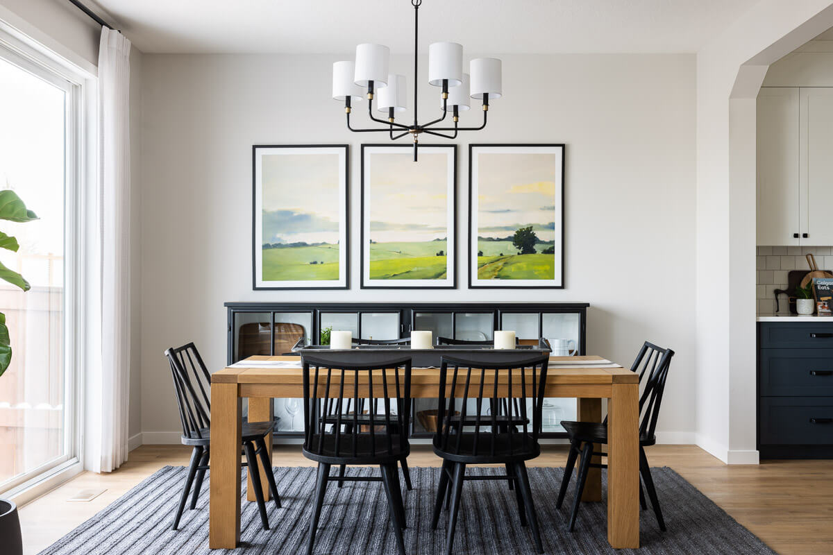 The dining room in the Sage by Baywest Homes in Rangeview. PHOTO BY JOEL KLASSEN