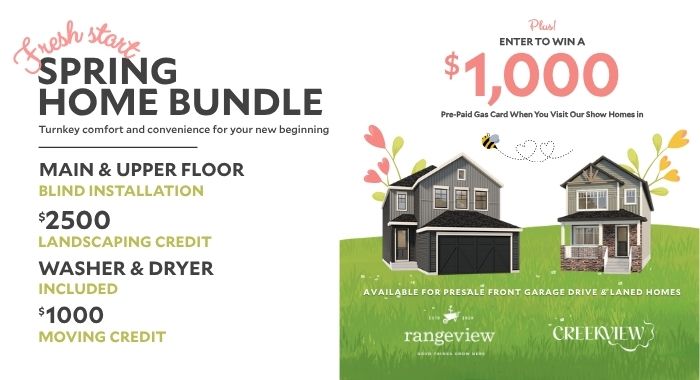 Fresh Start Spring Home Bundle Landscaping and moving credit, upper and main floor blinds, washer and dryer included